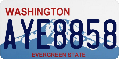 WA license plate AYE8858