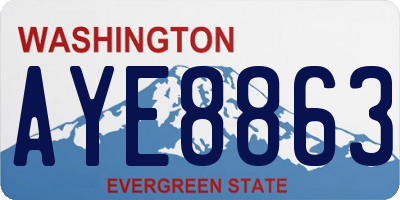 WA license plate AYE8863