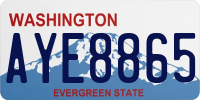 WA license plate AYE8865