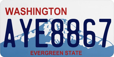 WA license plate AYE8867