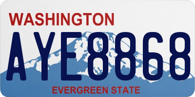 WA license plate AYE8868