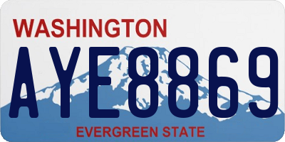 WA license plate AYE8869
