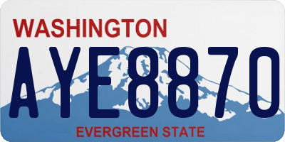 WA license plate AYE8870