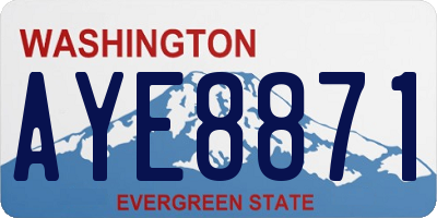 WA license plate AYE8871