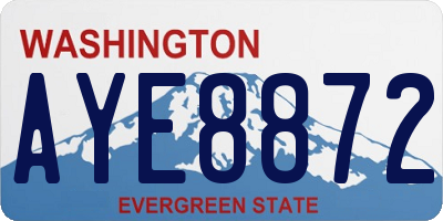 WA license plate AYE8872