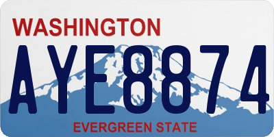 WA license plate AYE8874
