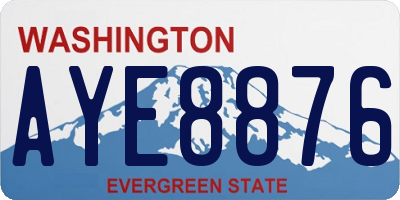 WA license plate AYE8876