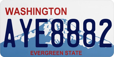 WA license plate AYE8882