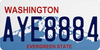 WA license plate AYE8884