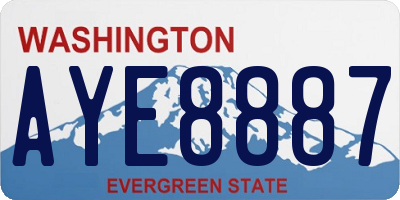 WA license plate AYE8887