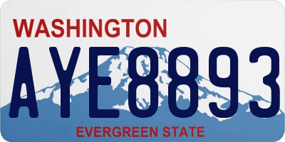 WA license plate AYE8893