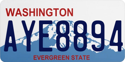 WA license plate AYE8894
