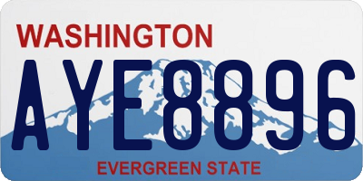 WA license plate AYE8896