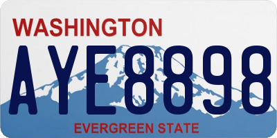 WA license plate AYE8898