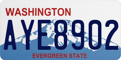 WA license plate AYE8902