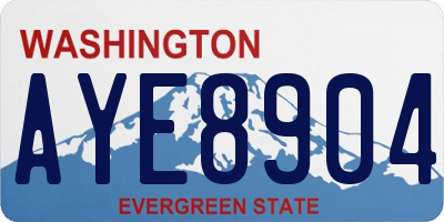 WA license plate AYE8904
