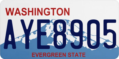 WA license plate AYE8905