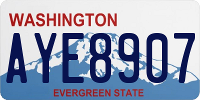 WA license plate AYE8907