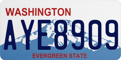 WA license plate AYE8909