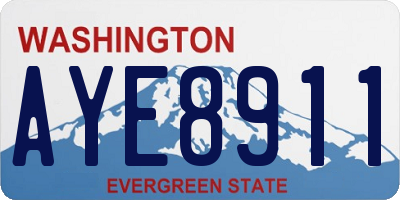 WA license plate AYE8911