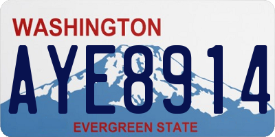 WA license plate AYE8914