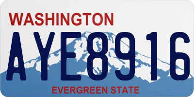 WA license plate AYE8916