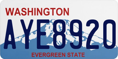 WA license plate AYE8920