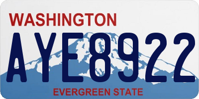 WA license plate AYE8922