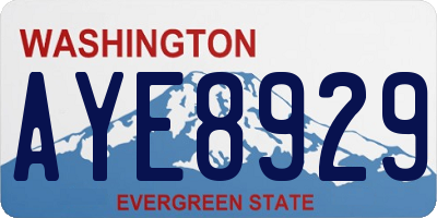 WA license plate AYE8929