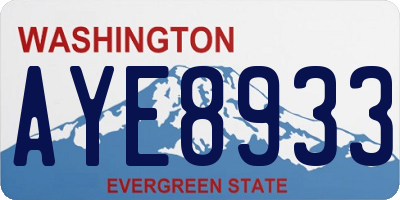 WA license plate AYE8933