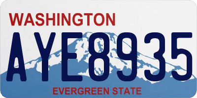 WA license plate AYE8935