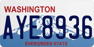 WA license plate AYE8936