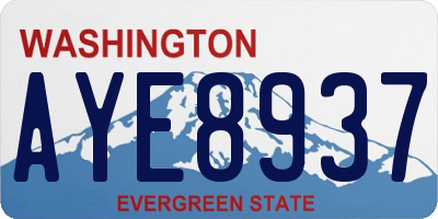 WA license plate AYE8937