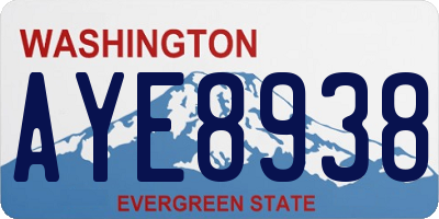 WA license plate AYE8938