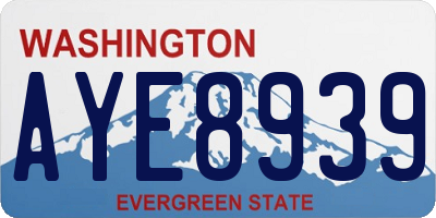 WA license plate AYE8939