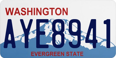 WA license plate AYE8941