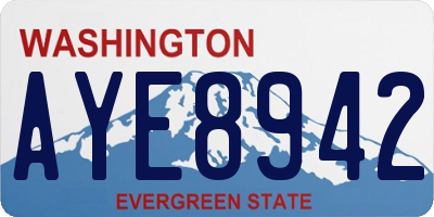 WA license plate AYE8942