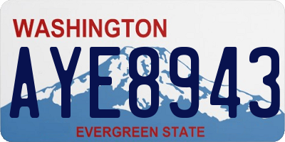 WA license plate AYE8943