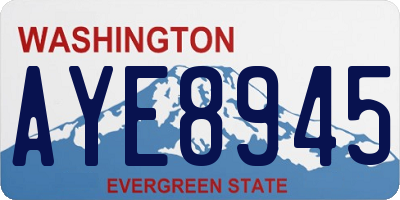 WA license plate AYE8945