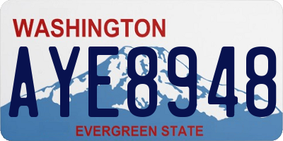WA license plate AYE8948