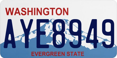 WA license plate AYE8949