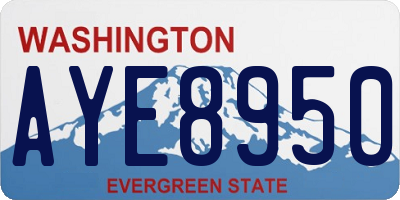 WA license plate AYE8950