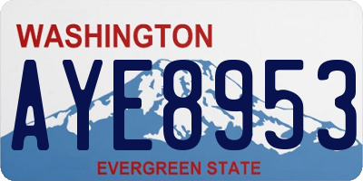 WA license plate AYE8953