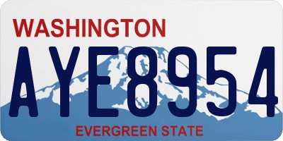 WA license plate AYE8954