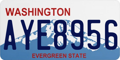 WA license plate AYE8956