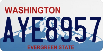 WA license plate AYE8957