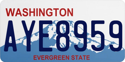 WA license plate AYE8959