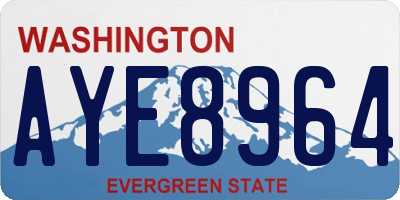 WA license plate AYE8964