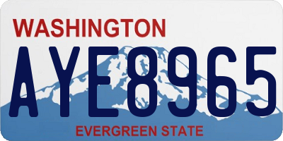 WA license plate AYE8965