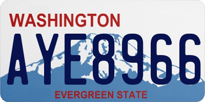 WA license plate AYE8966